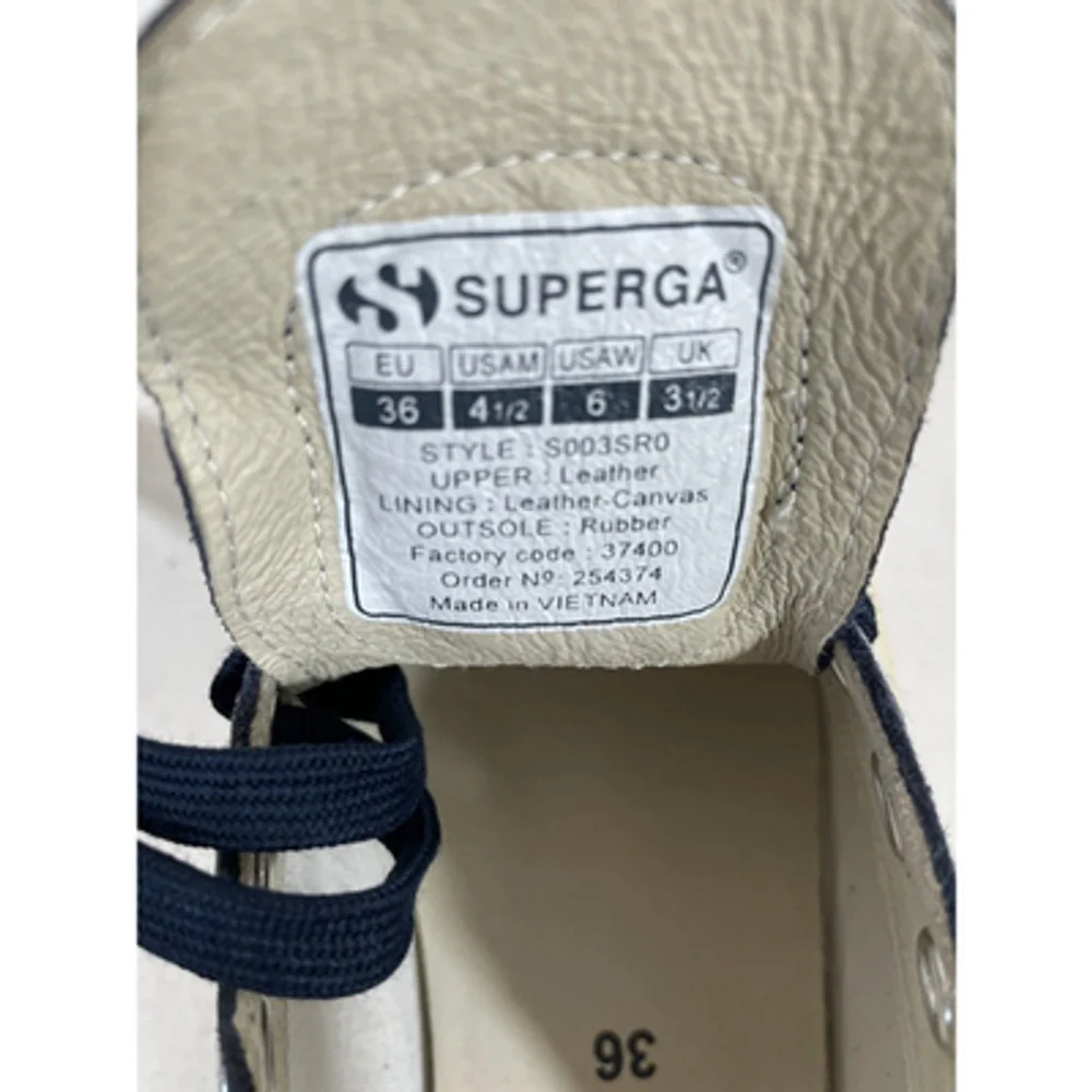 NWOT Superga Sneakers Low Top Suede Midnight Blue Lace Up USA W6 M4.5 Unisex
